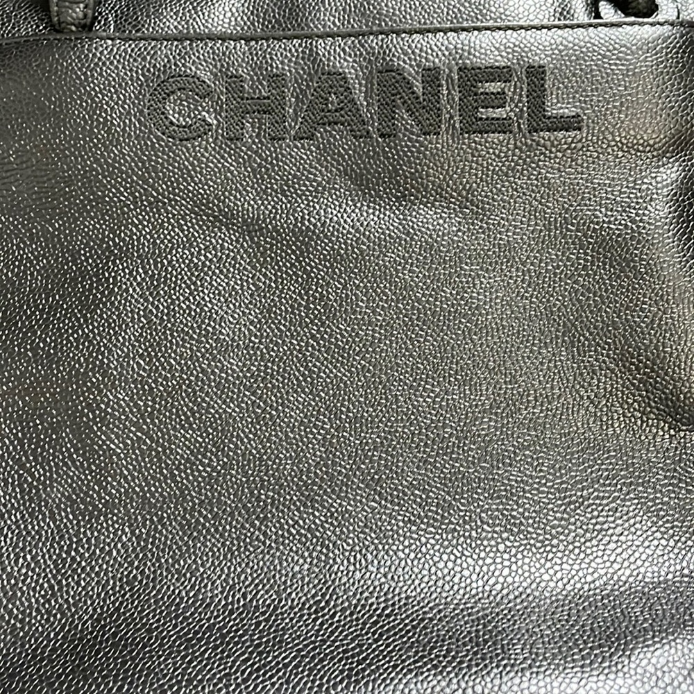 CHANEL Caviar Embroidered Logo Shoulder Bag - Picture 6 of 16